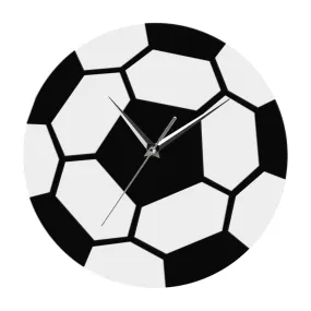 Soccer Time Wall Clock Football Black And White Simple Modern Wall Clock Sports Room Soccer Ball Wall Decor Football Fans Gift