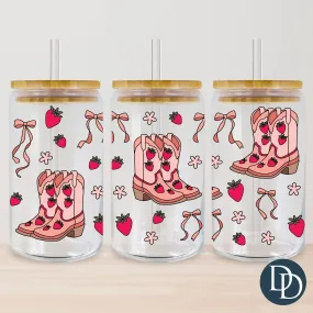 Strawberry Boots UV DTF Cup Wrap