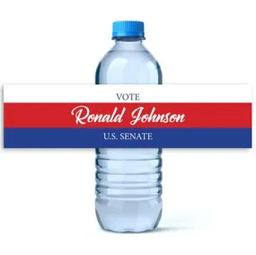 Striped Political Water Bottle Labels