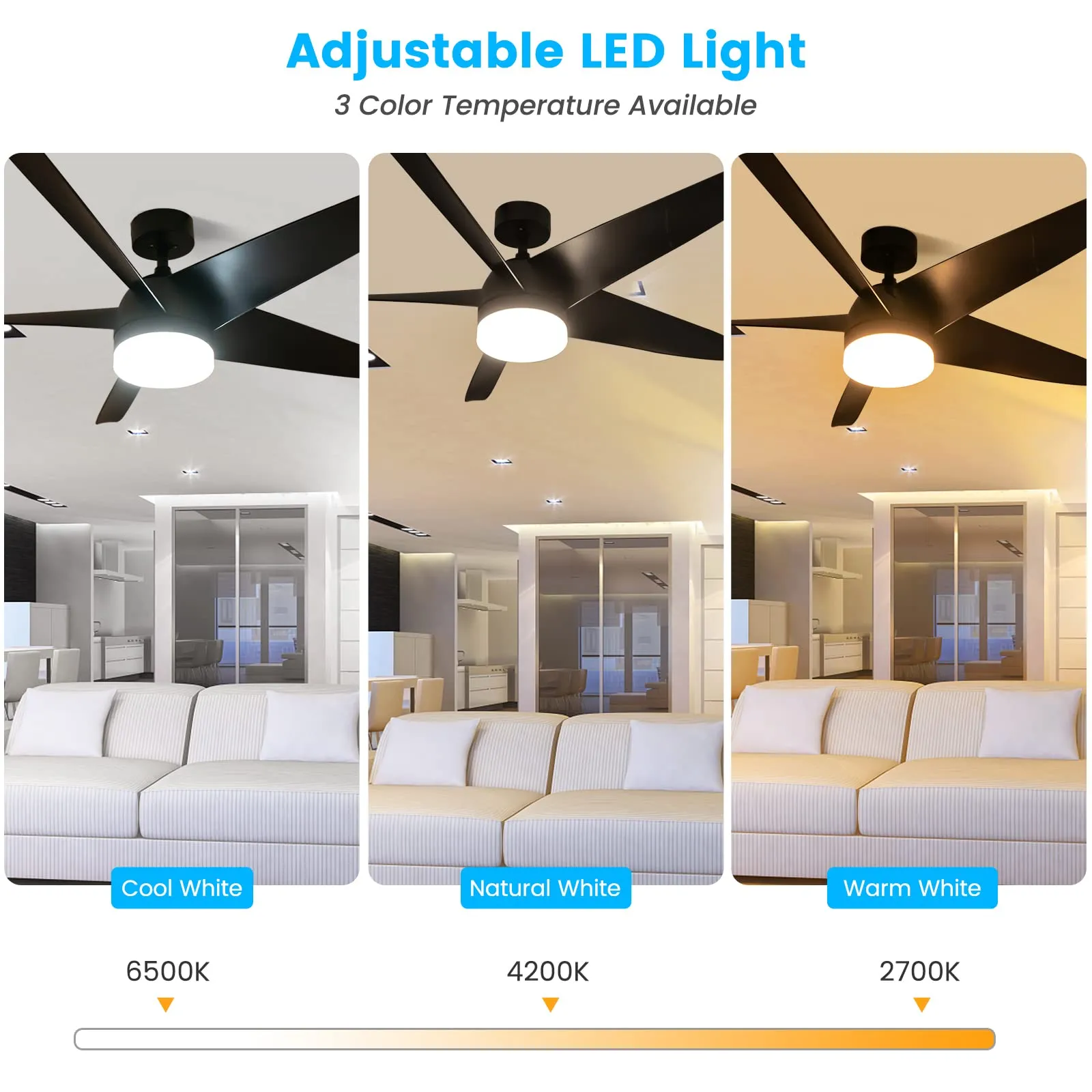 Tangkula 60 Inch Ceiling Fan with Light