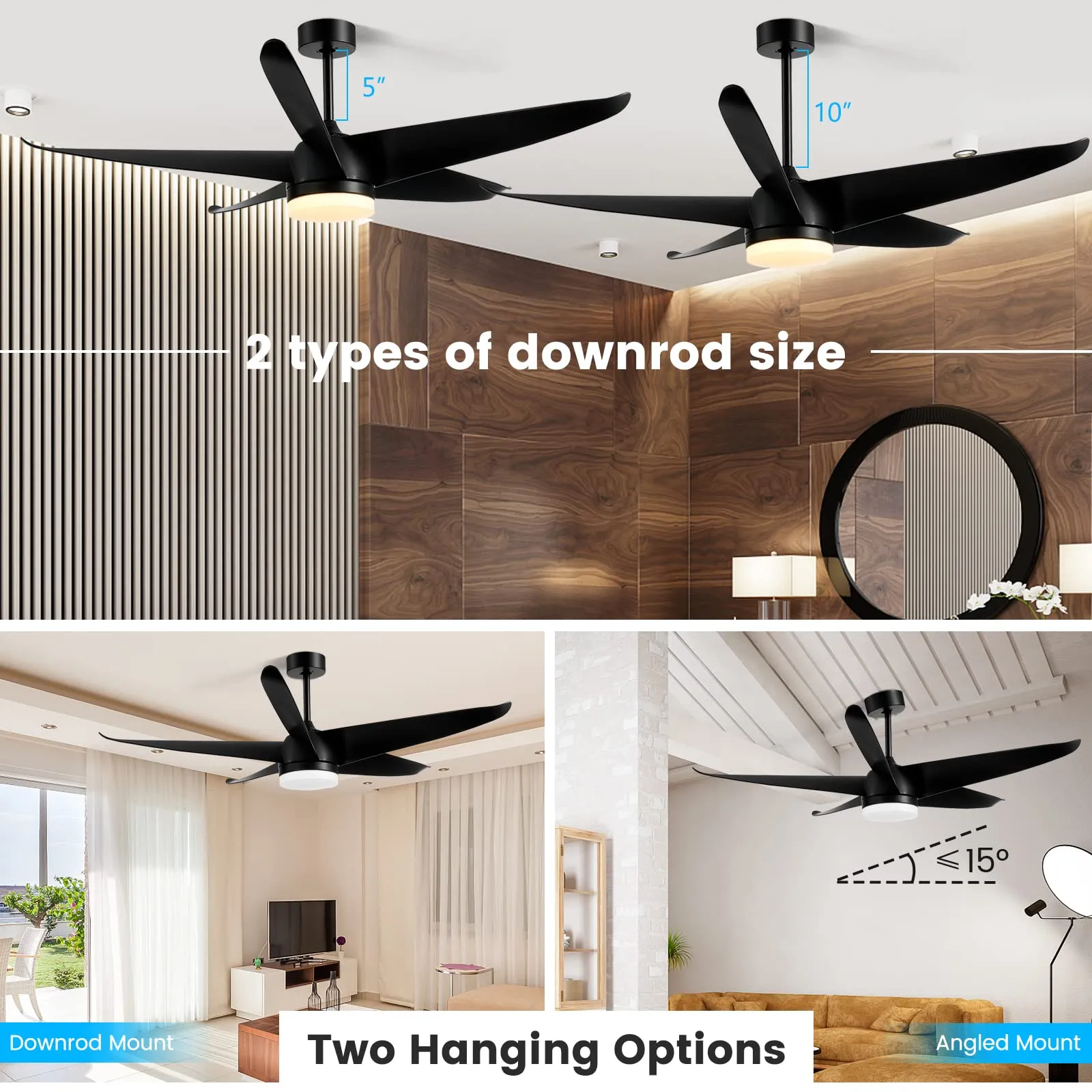 Tangkula 60 Inch Ceiling Fan with Light