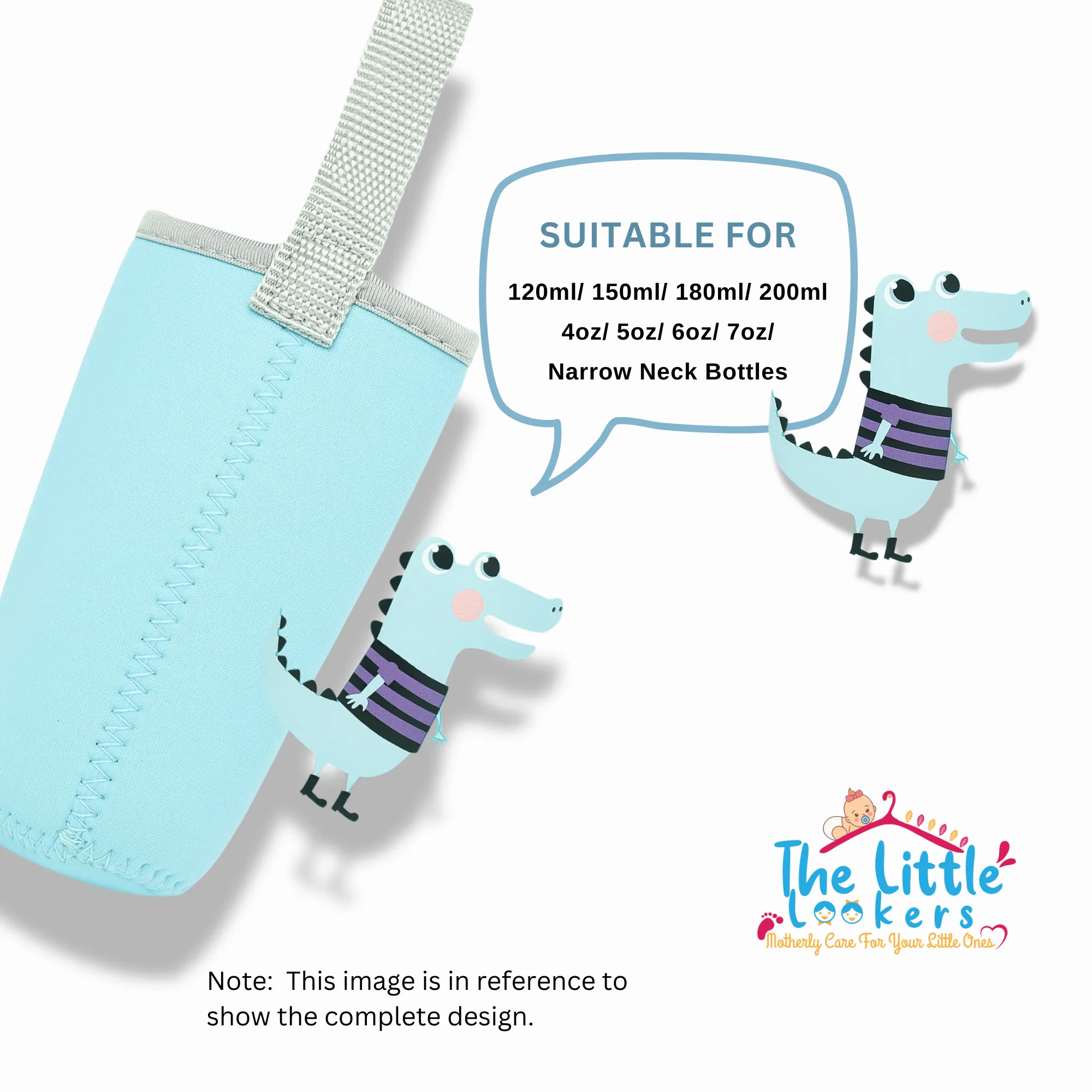 THE LITTLE LOOKERS Cute Animated Patterned Soft Stretchable Baby Feeding Bottle Cover with Easy to Hold Strap for 120ml, 150ml, 240ml