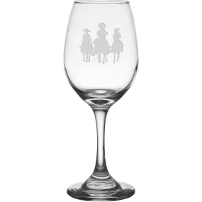 Three Amigos 11 oz. Etched Wine Glass Sets