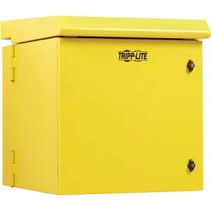 Tripp Lite by Eaton SmartRack Industrial Enclosure - NEMA 3R, Wall Mount, Metal, Locking, Hinged Back, Fan With Thermal Switch, 28 in. Depth, 12U, Yellow