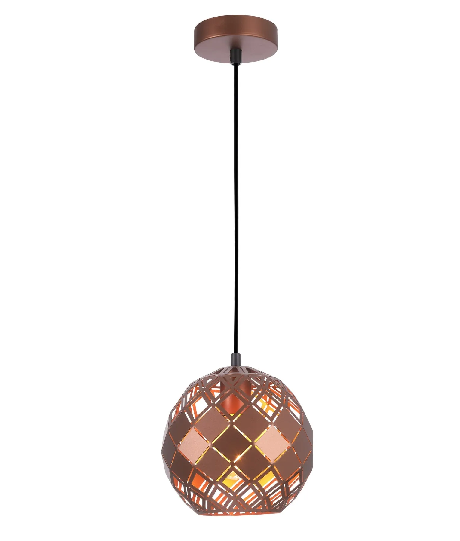 TUILE: Interior Small Embossed Tiled Iron Wine Glass Shape Pendant Lights