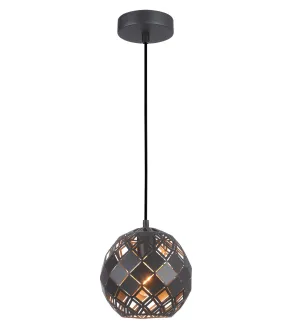 TUILE: Interior Small Embossed Tiled Iron Wine Glass Shape Pendant Lights