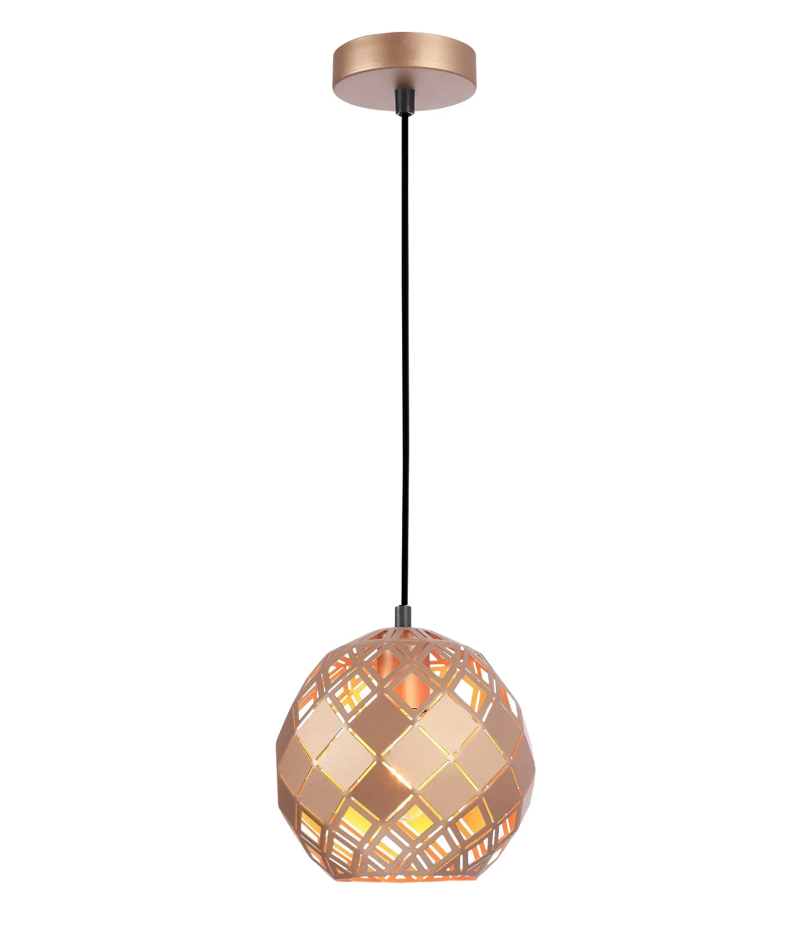 TUILE: Interior Small Embossed Tiled Iron Wine Glass Shape Pendant Lights