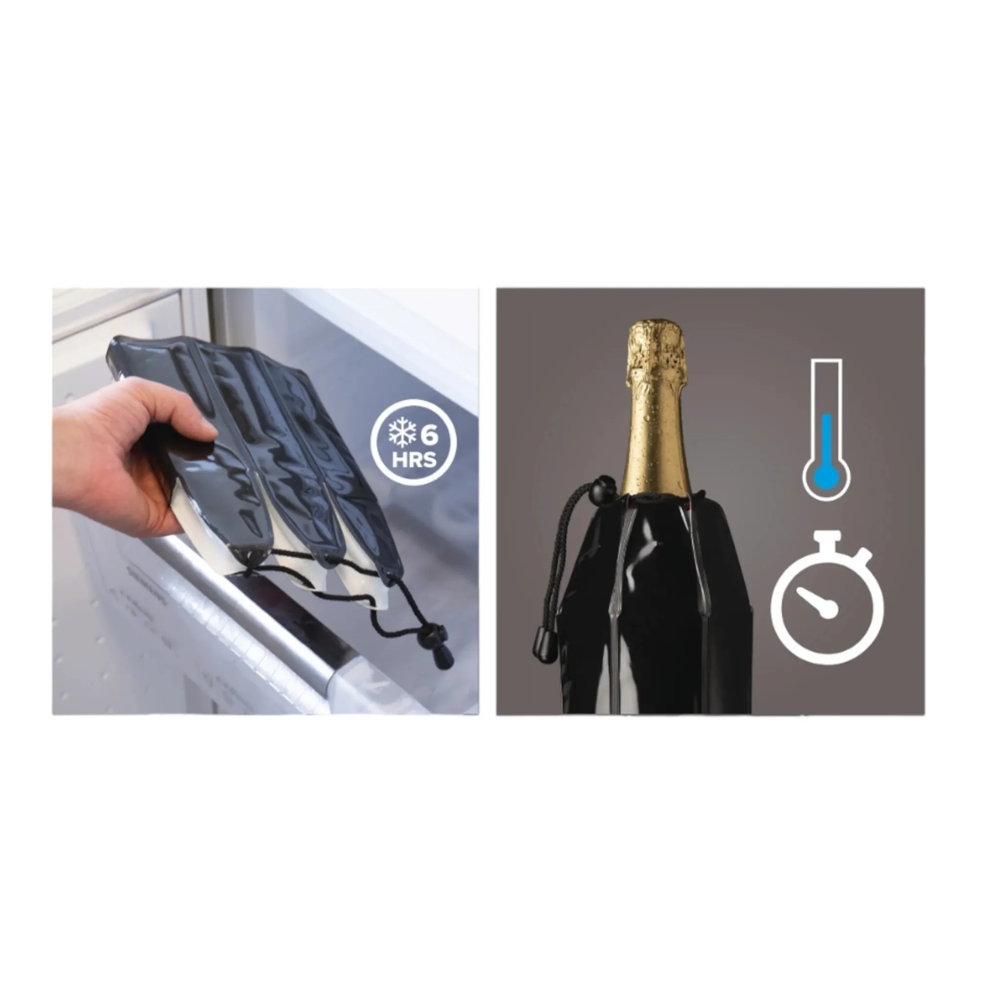 Vacu Vin Active Champagne Bottle Cooler Black