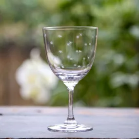 Vintage Style Long Stem Wine Glass - Stars - Set of Six