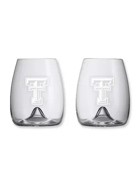 Waterford Texas Tech Elegance Stemless Wine Glasses