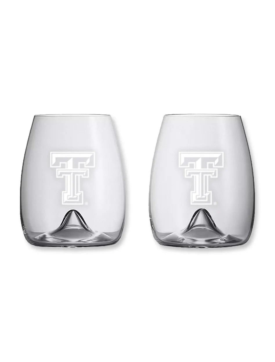 Waterford Texas Tech Elegance Stemless Wine Glasses