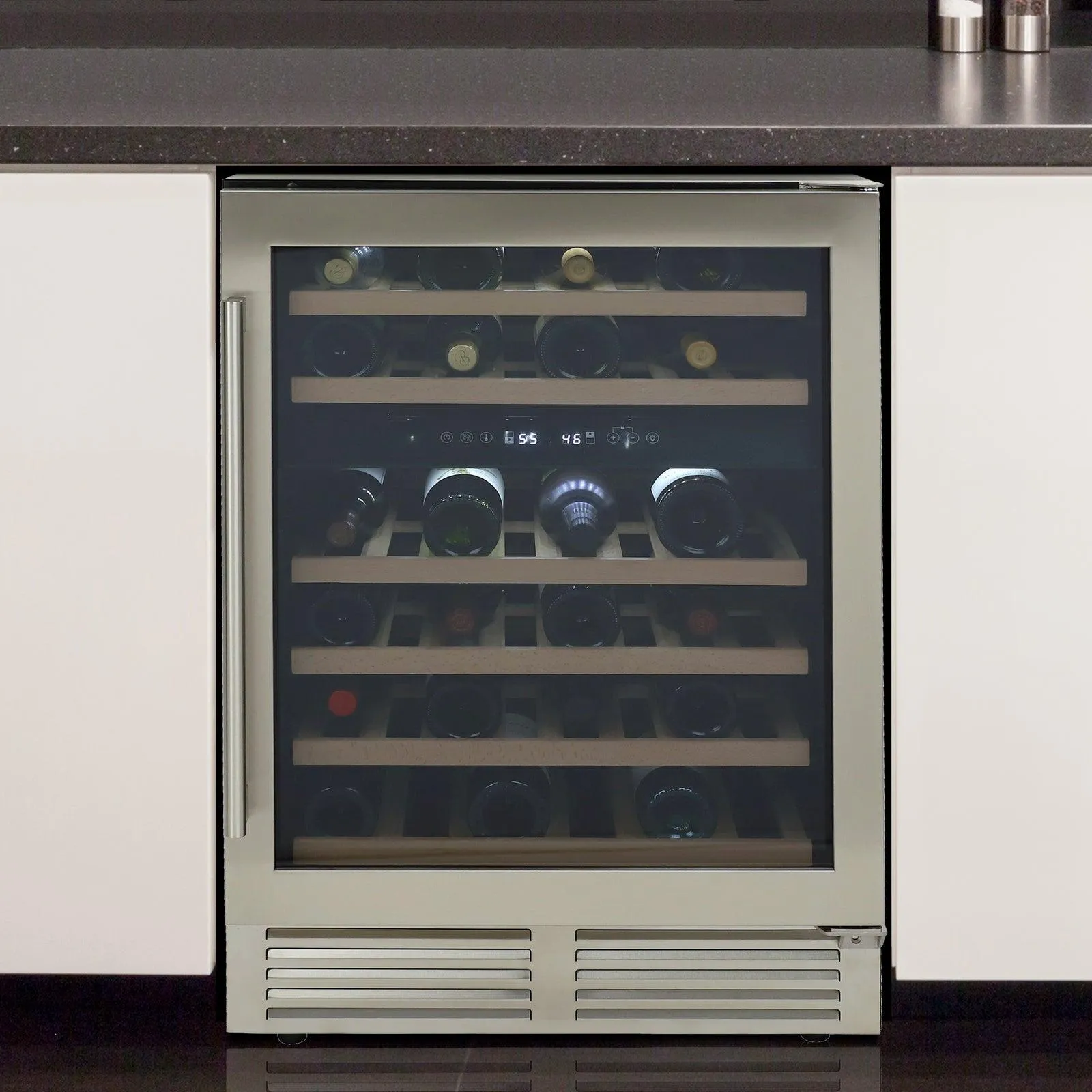 WCD46DZ3S Avanti DESIGNER Series Dual-Zone Wine Cooler, 46 Bottle Capacity - Stainless Steel / 46 Bottles