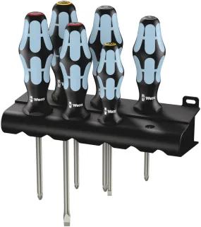 Wera 032063 6pc Kraftform Plus Stainless Lasertip Screwdriver Set, PH/PZ/SL