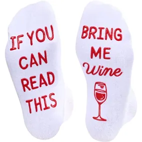 Wine Gift for Men Women Novelty Wine Socks Ideal Gifts for Wine Lovers Presents for Drinkers White Socks