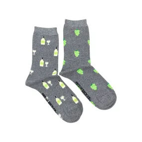 Women's White Wine & Grapes Socks