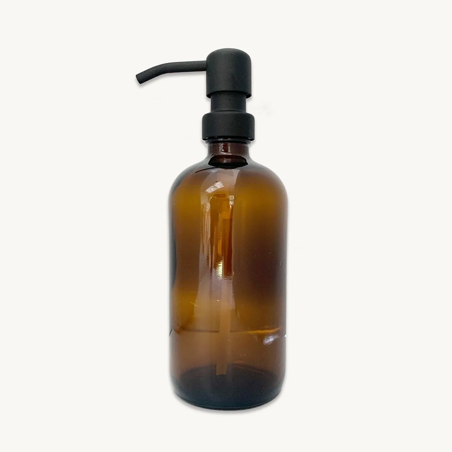 Zero Waste Store Amber Glass Soap Dispenser - Glass Soap Bottle, Refillable